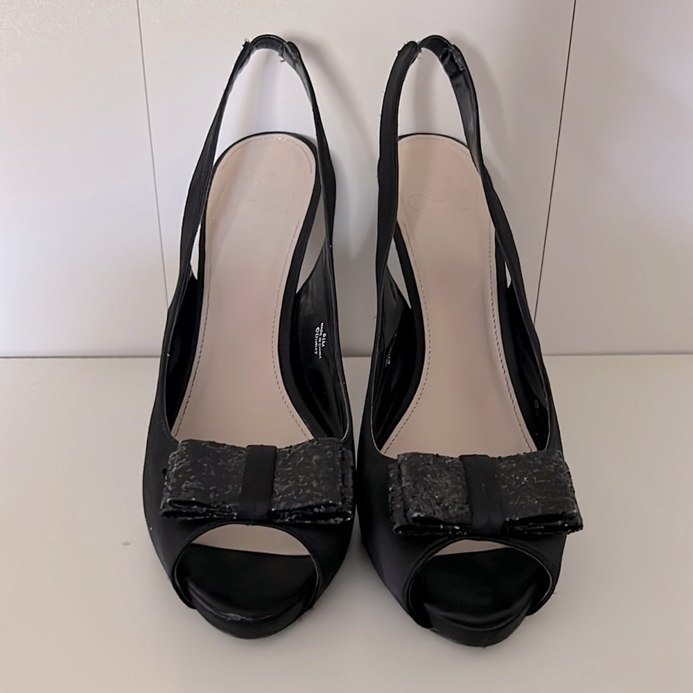 Black Satin Heels